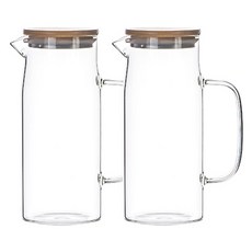 인블룸 저그 내열유리 냉장고 물병, 2개, 1L
