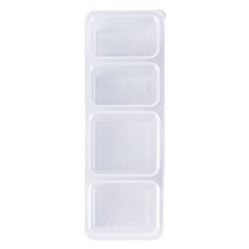 더팩컴퍼니 사각 4칸 반찬용기 투명 + 뚜껑 세트, 50세트, 1개입