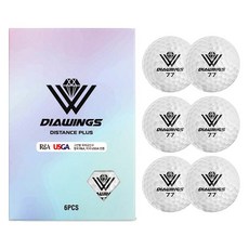 다이아윙스 고반발 비거리 전용 장타 골프공 M2 2피스 42.8mm, 화이트, 6개입, 1개 화이트, 6개입, 1개
