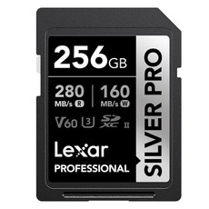 Lexar 雷克沙 SD SILVER PRO V60 4K 記憶卡支援佳能索尼尼康富士相機, 1個, 256GB