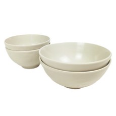 파울러스 솔 공기 2p + 대접 2p 세트, 크림, 1세트