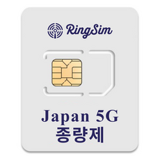 링심 일본 5G 종량제 유심칩, 1개, 7일, 총 20GB