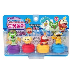 포켓몬스터 팔데아 도장놀이 피규어 스탬프 4종 세트 랜덤발송, 혼합색상, 1세트