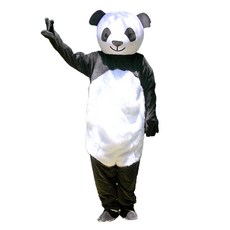 스투피드 팬더 FUR 인형탈 리얼 판다 코스튬 세트, 블랙 + 화이트, 1세트 블랙 + 화이트, 1세트