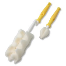 베이비베어 엠보 젖병솔 + 젖꼭지솔 세트, 옐로우, 1세트