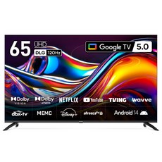 프리즘코리아 4K UHD 구글 5 AI DLG120Hz 스마트TV 4K, 163.8cm(65인치), CP65G5, 스탠드형, 방문설치