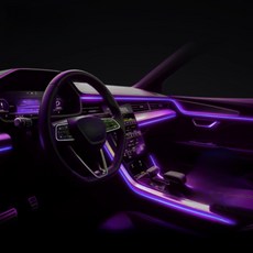 오토크루 LED DIY 엠비언트 스트립 EL와이어 시거잭형 1m, 퍼플, 1개