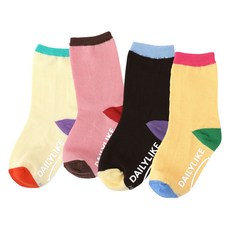 데일리라이크 아동용 컬러 블록 삭스 4켤레 세트 02 일리라이크 아동용 컬러 블록 삭스 4켤레 세트 02