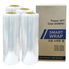 오공 스마트 스트레치필름 공업용 포장랩, 4개, 10P x 500mm x 400m