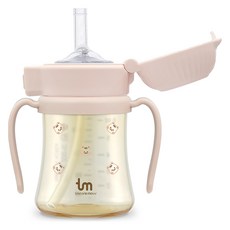 토비앤몰리 PPSU 돗람이 원터치 락 빨대컵 180ml, 1개, 핑크 1개, 돗람이 핑크