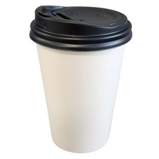 생활을그리다 무인쇄 종이컵 390ml + 뚜껑 블랙 세트, 1세트