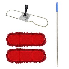 크린메이트 파워 무기름걸레 60cm 2p + 홀더 세트, 1세트, 레드(걸레), 블랙(홀더)