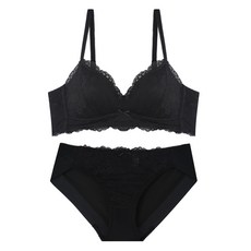 섹시쿠키 노와이어 레이스 브라렛 + 팬티 세트