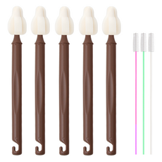 하이비 젖병 젖꼭지 세척솔 몽글이 롱 미니솔 5p + 빨대솔 3p 세트, 1세트, 초코브라운