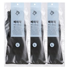야무진 베이직 라텍스 고무장갑 양손세트, 3세트, 대(L), 그레이