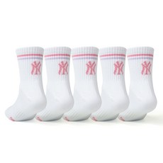 엠엘비 아동용 컬러E 중목 양말 5켤레 세트 MLB9801WHPK 엘비 아동용 컬러E 중목 양말 5켤레 세트 MLB9801WHPK