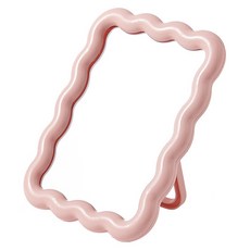 물결 파스텔 접이식 탁상 거울, 핑크