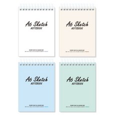 미소로 2000 스케치 노트 2295 4종 세트, A6, 1세트, 60매