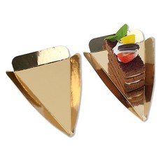 아이엔피 삼각 종이 조각 케익 받침 2호(7.5 x 11.5 x 2 cm), 골드, 30개