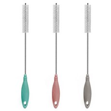 퀸스리빙 다용도 빨대 세척솔 3종 세트 18.5cm, 혼합색상, 1세트