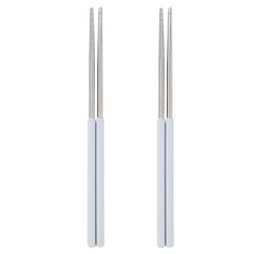 이지실리 컬러 실리콘 핸들 스텐304 진공 젓가락, 연그레이, 2개, 단품