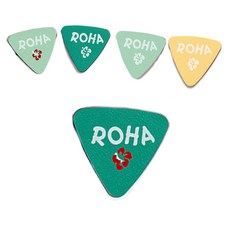Roha烏克麗麗皮革撥片 柔和色調 綠色系列 隨機出貨, 5個