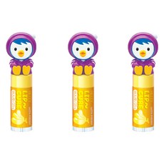 케이엠제약 뽀로로 유아용 패티 립큐어 립밤 2.5g, 바나나향, 3개