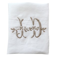 마메종 비스트로 린넨 주방타올 50 x 70 cm KTMJ1, 화이트 + 베이지(KTMJ1-WHBE), 1개