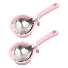 보겐 멀티 서빙 미니 국자 + 받침 세트, 핑크, 2세트