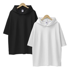 Mct Moon Collection男女通用壓花連帽短袖T恤 2件組