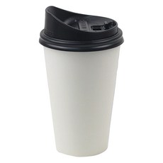 아이엔피 화이트무지 종이컵 380ml 50p + 롱개폐 뚜껑 50p, 1세트