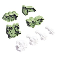 Bestom推式切刀 雛菊 4種+花瓣 4種組, 1組, 白色(雛菊),綠色(花瓣)