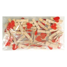 유니아트 대용량 모양 나무집게 36p, 하트, 1개