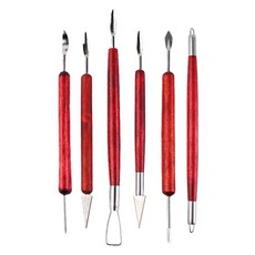 XINBOWEN Modian陶土黏土陶藝雕塑工具 6種組 棕色