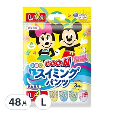 elleair 艾黎艾爾 日本境內版 GOO.N 米奇米妮款 戲水褲/尿布, L, 48片