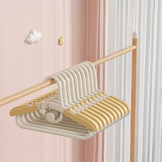 유니앳홈 아동용 다용도 논슬립 길이조절 옷걸이, 라임, 10개