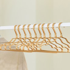 LIKEHOUSE 鋁製防滑衣架 寬型, 金色, 10個