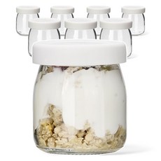 미르 헥사 실리콘 뚜껑 요거트 우유 유리병 화이트, 150ml, 8개 03.헥사요거트150ml_8P화이트, 1개
