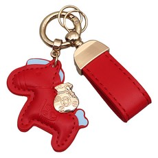 끄레앙 말장식 자동차 키홀더 행운키링 가방장식 AK305, 레드, 1개 레드, 1개