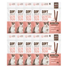 캣퓨어 고양이 소프트 덴탈껌 D&DI, 20g, 10개, 혼합맛(생선/닭고기)