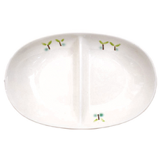 小樹苗雙格盤, 日本制 陶瓷, 寬18.6cm 高12cm, 1個