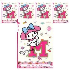 PinkMango 三麗鷗小學英語筆記本 寬行距, 5個, 美樂蒂