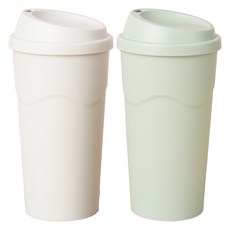 아띠홈 리유저블 텀블러 600ml x 2종 세트, 크림, 민트, 1세트