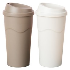 아띠홈 리유저블 텀블러 600ml x 2종 세트, 크림, 초코, 1세트