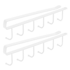 免打孔夾式廚具掛勾, 白色, 2個