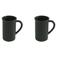 에라토 스탠다드 롱 도자기 손잡이 머그컵 450ml, 웜블랙, 2개
