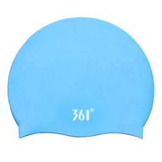 361 愛北鼻 成人矽膠泳帽, 防水, 柔軟舒適, 適合頭圍50-60cm, 適合頭圍50~60cm, 淺藍色, 1個