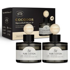 코코도르 프리미엄 빅우드볼 차량용 디퓨저 130ml 2개입, 퓨어코튼, 1세트 2개, 퓨어코튼