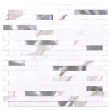 IK黏貼式咖啡廳廚房牆壁豪華金屬瓷磚格蘭維爾 IMT006, 白色大理石, 1個