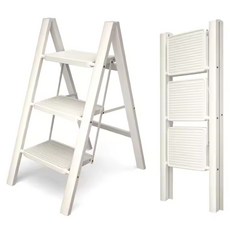 日常工具家用折疊梯 白色 3層, 1個